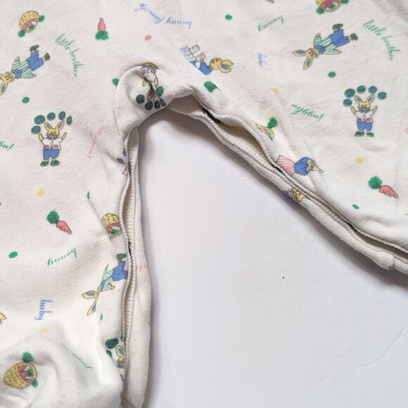 Vtg Baby N Overalls Baby Girls Sz 12m Cream Bunny Cute 90s Garden - Picture 3 of 6